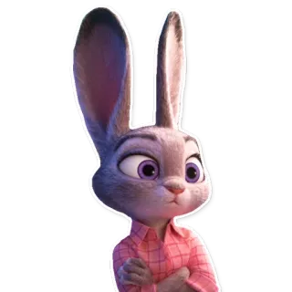 😕 Judy Hopps Zootopia lapin, dessin animé, police, animal, officier whatsapp sticker