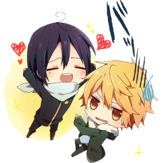 ❤ Yato Noragami anime, hoạt hình, dễ thương, kawaii, tình bạn, noragami, yato, yukine telegram sticker