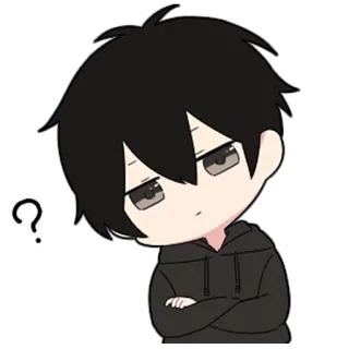 🖤 anime, boy, question, cute, thinking telegram sticker