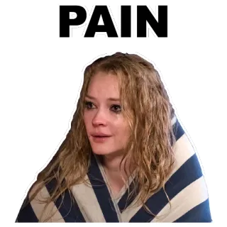 👄 PAIN triste, piangere, donna, dolore, emozione telegram sticker