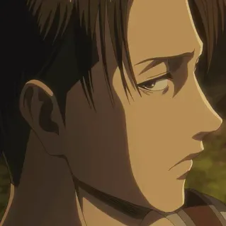 ☕ Levi Ackerman Attack on Titan Anime, Personaje, Levi, Ataque a los Titanes, Soldado, Serio telegram sticker