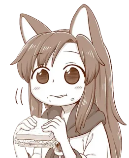 🥪 Anime, Sandwich, Schattig, Meisje, Eten, Voedsel telegram sticker