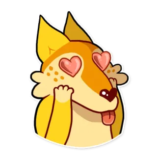 😍 cane, animale, carino, amore, cuori, adesivo, cartone animato telegram sticker