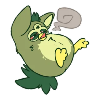 🔥 furby, cartoon, stoned, sleepy, exhausted telegram sticker