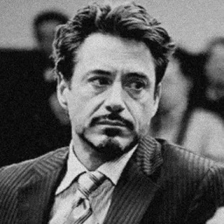 🔩 Robert Downey Jr. robert downey jr, acteur, célébrité, iron man, portrait telegram sticker