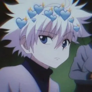 🖤 Killua Zoldyck Hunter x Hunter Killua, Hunter x Hunter, animé, mignon, coeurs, dessin animé, personnage telegram sticker