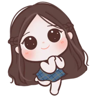🧸 mignon, fille, dessin animé, autocollant, chibi, adorable telegram sticker