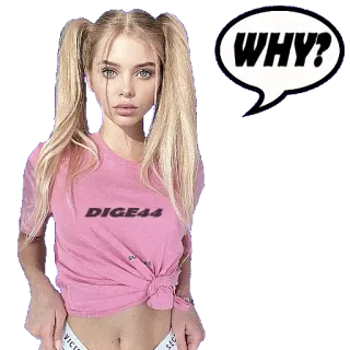 ❔ WHY? donna, domanda, espressione telegram sticker