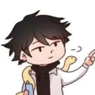 💥 Аниме, Персонаж, Стикер, Указывает, Змея, Иллюстрация telegram sticker
