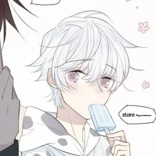 🥞 stare～ anime, manga, boy, popsicle, cute, stare telegram sticker