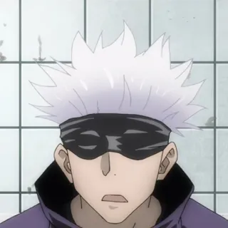 🤍 Satoru Gojo Jujutsu Kaisen anime, gojo, satoru, jujutsu kaisen, blindfold telegram sticker