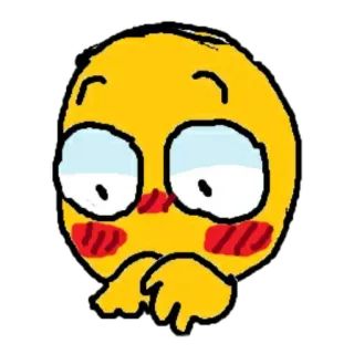 ☺️ Emoji, Emoticon, Gesicht, Gelb, Ausdruck, Nervös, Besorgt telegram sticker