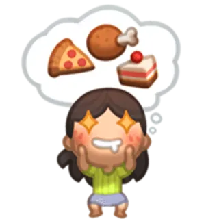 🍕 makanan, pizza, ayam, kue, gadis, mimpi, lapar telegram sticker