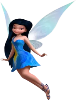 😌 fairy, pixie, wings, blue, cartoon, female telegram sticker