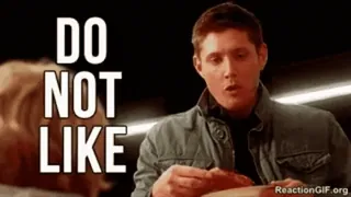 🥴 Dean Winchester Supernatural DO NOT LIKE reaktion, ablehnung, übernatürlich, dean winchester, essen, pizza, serie whatsapp sticker