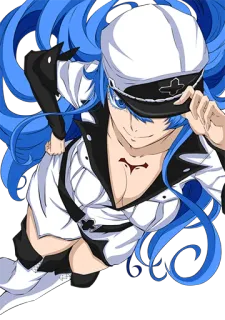 😏 Esdeath Akame ga Kill! Anime, Vrouwelijk, Soldaat, Schurk, Blauw haar, Ijs telegram sticker