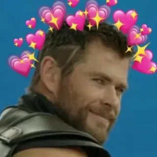 ❤️ Thor Thor, cuori, Chris Hemsworth, Marvel, amore, carino telegram sticker