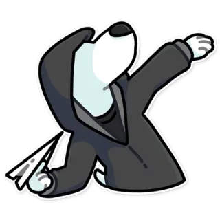 ✈️ หมา, การ์ตูน, ตัวละคร, สูท, สัตว์ telegram sticker