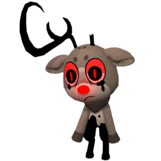 🦌 การ์ตูน, กวาง, น่ากลัว, สัตว์ประหลาด, สัตว์, น่าขนลุก telegram sticker