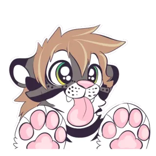 👅 animal, desenho animado, fofo, peludo, tigre, personagem animal, adesivo telegram sticker