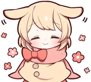 🤔 Anime, Kwiaty, Słodkie, Szczęśliwy, Kawaii telegram sticker