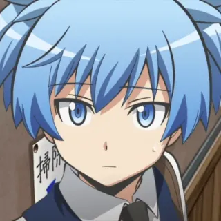 😐 Nagisa Shiota Assassination Classroom anime, character, nagisa shiota, assassination classroom, blue hair telegram sticker