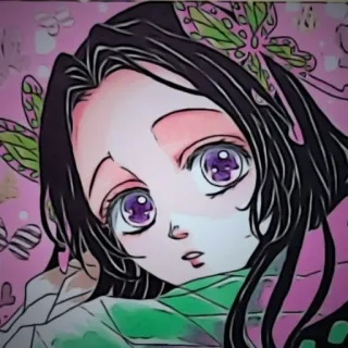 🌸 Kanao Tsuyuri Demon Slayer Anime, Gadis, Mata ungu, Kupu-kupu, Kanao Tsuyuri whatsapp sticker