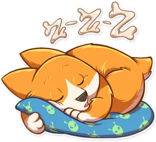 😴 Z-Z-Z perro, dormido, zzz, lindo, almohada, dibujos animados whatsapp sticker