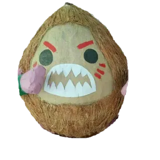 👿 coconut, monster, middle finger, rude, cartoon telegram sticker