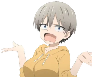 🤨 Uzaki Hana Uzaki-chan Wants to Hang Out! anime, woman, shocked, uzaki hana, uzaki-chan wants to hang out telegram sticker