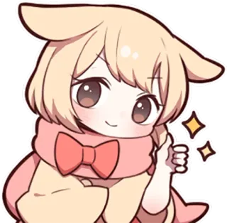 👍 动漫, 漫画, 卡哇伊, 可爱, 卡通, 闪亮, 点赞, 积极 telegram sticker