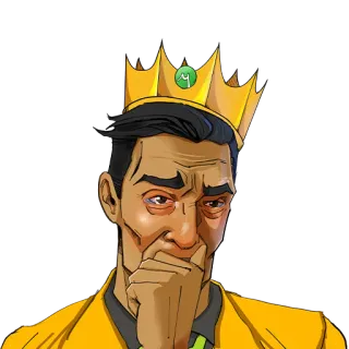 😭 Cartoon, König, Krone, Mann, Person, Denken, Königlich telegram sticker