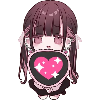💖 Anime, Hart, Schattig, Meisje, Kawaii, Glitter telegram sticker
