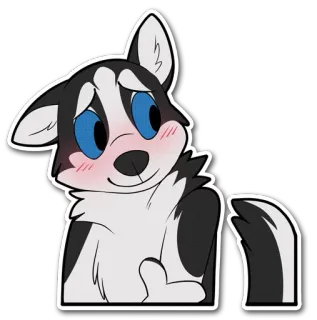 😳 Hund, Tier, Cartoon, Süß, Haustier, Husky telegram sticker