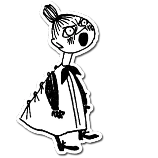 😡 Little My Moomins Moomin, dibujos animados, pegatina, Pequeña My, personaje telegram sticker