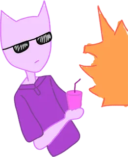 😎 Персонаж, Мультфильм, Очки, Фиолетовый, Крутой, Напиток telegram sticker