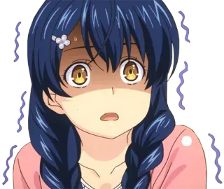 😰 Erina Nakiri Food Wars!: Shokugeki no Soma Anime, Angst, Nervös, Erina Nakiri, Food Wars, Charakter whatsapp sticker