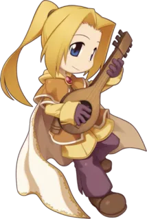 🎼 bard, fantasy, character, music, lute, cartoon, anime, game telegram sticker