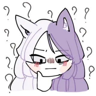 💜 はてなマーク, 混乱, 漫画, アニメ, ステッカー telegram sticker