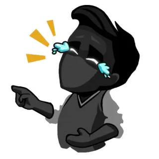 😂 Emoji, Piangere, Indicare, Emozione, Triste, Cartone animato whatsapp sticker