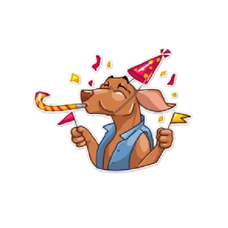 🥳 cachorro, festa, celebração, aniversário, festivo, desenho animado, adesivo telegram sticker