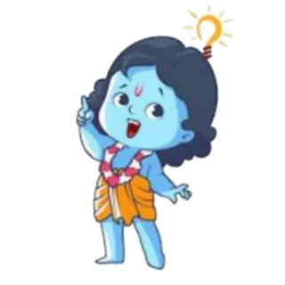 ☝️ Krishna 印度教, 神, 神话, 印度, 卡通 telegram sticker