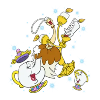 🎉 Lumiere Beauty and the Beast ลูมิแยร์, โฉมงามกับเจ้าชายอสูร, ดิสนีย์, การ์ตูน, ตัวละคร, เทียน, เชิงเทียน telegram sticker