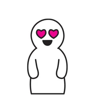 😍 cartoon, love, hearts, eyes, happy, cute, white telegram sticker