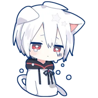 🥺 anime, manga, chibi, sad, kawaii, cute, character, ears telegram sticker