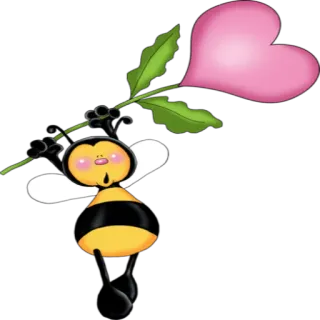 🐝 пчела, сердце, любовь, мультфильм, насекомое telegram sticker