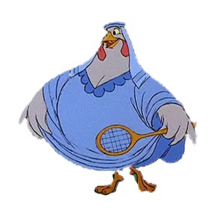 🐔 chicken, cartoon, tennis, animal, bird whatsapp sticker