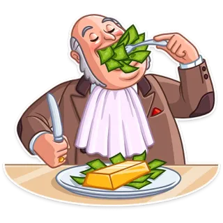 😋 돈, 부자, 금, 부, 음식 telegram sticker