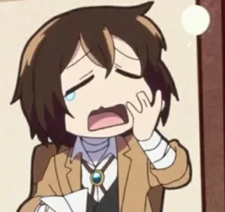 ❕ Dazai Osamu Bungou Stray Dogs Anime, Bungou Stray Dogs, Dazai Osamu, Manga, Chibi telegram sticker