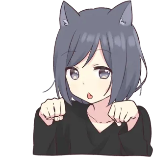 😻 Anime, Telinga kucing, Lucu, Kawaii, Gadis telegram sticker